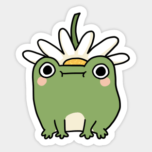 Frog with flower hat Sticker
